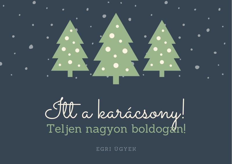 Zöld Fák és Hó Karácsony Művészet Képeslap